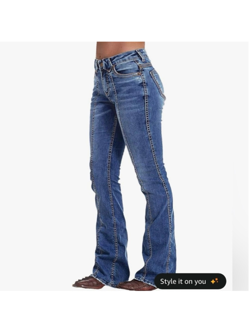 Flamingals Boot Cut Jeans for Women Mid Rise Butt Lifting Stretchy Trendy Bell S